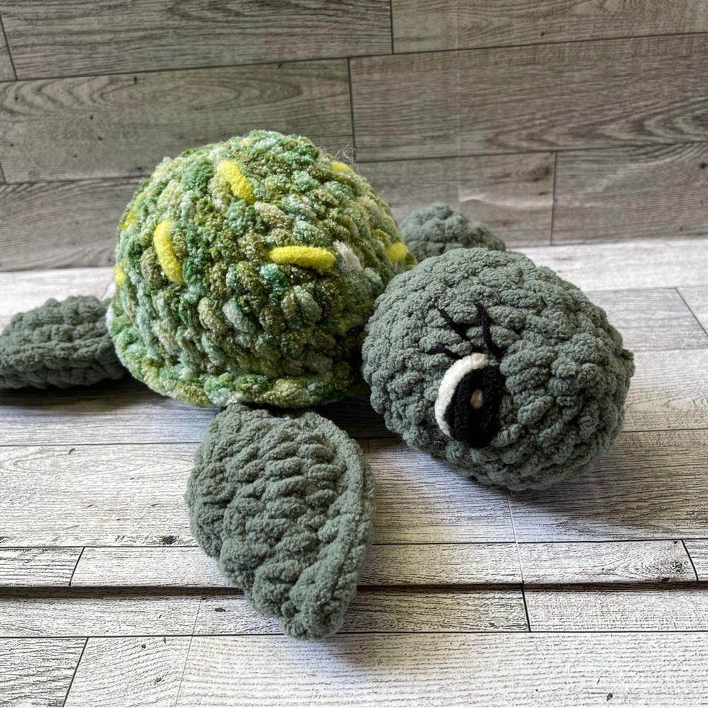 Plush Green Turtle Toy Handmade Crochet